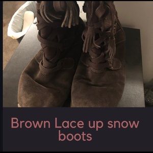 Brown furry winter boots. Super warm with fur.
